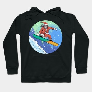 Snowboarding Santa Hoodie